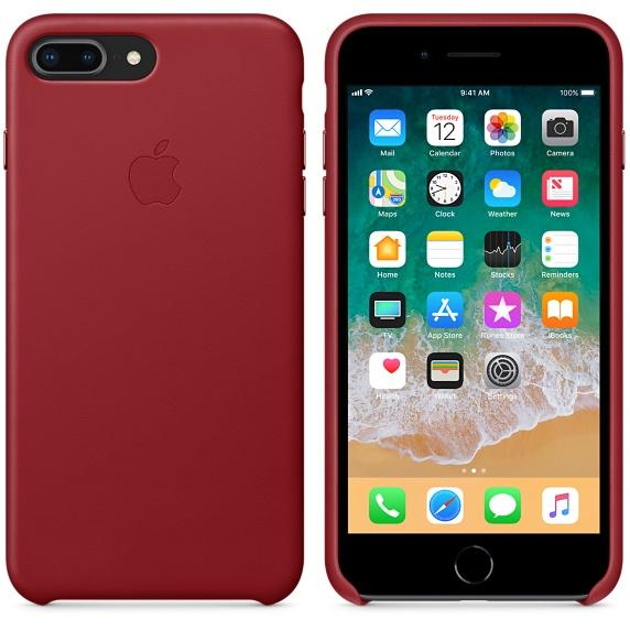 Funda - Apple MQHA2ZM/A 5.5", para iPhone 7/8 plus, Piel, Rojo