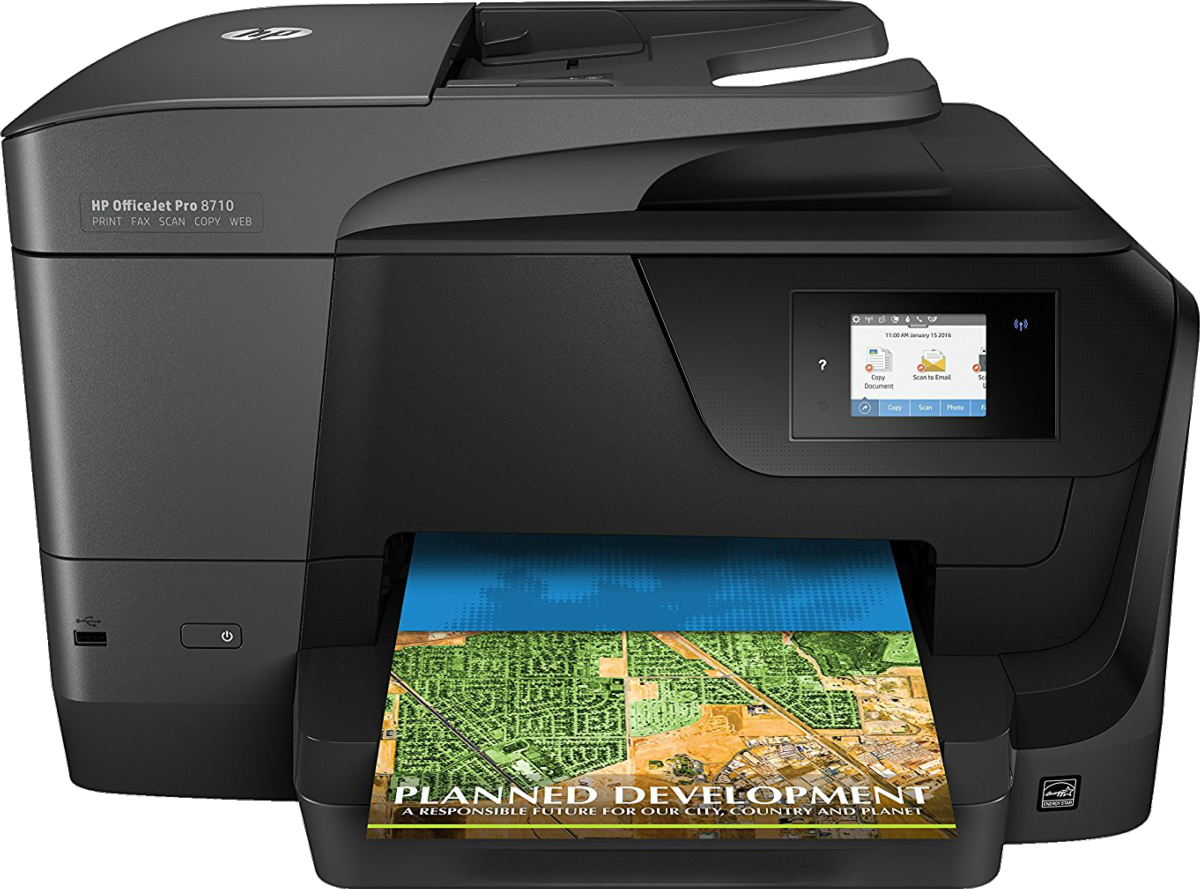 Impresora multifunción - HP Officejet PRO 8710, Doble cara automático, WiFi, Ethernet, USB