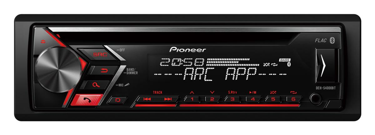 Autorradio - Pioneer DEH-S4000BT, 4x50W, Bluetooth, CD, Radio FM, USB, Aux