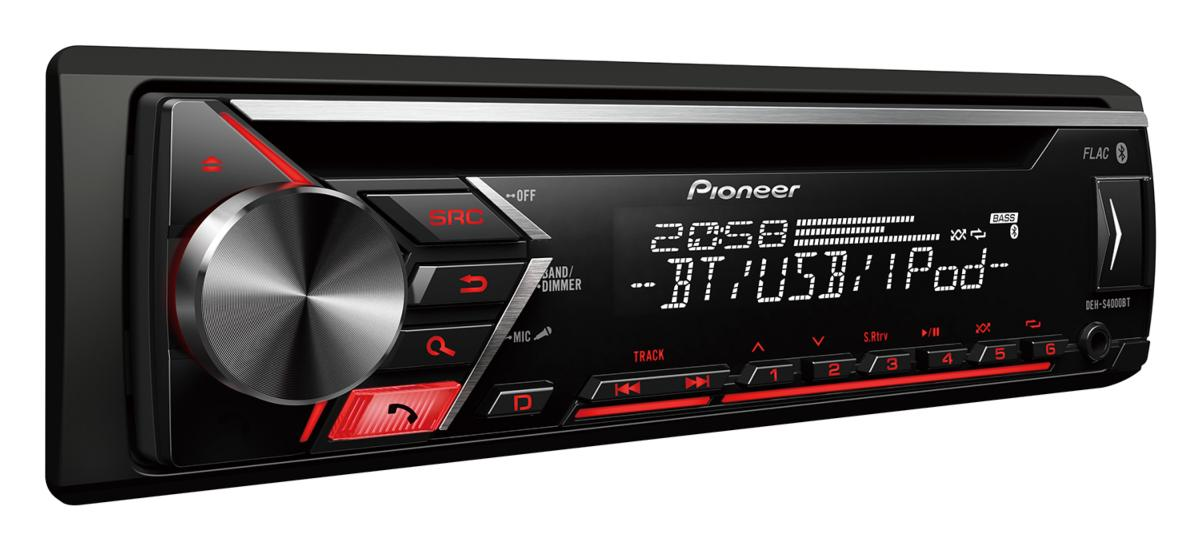 Autorradio - Pioneer DEH-S4000BT, 4x50W, Bluetooth, CD, Radio FM, USB, Aux