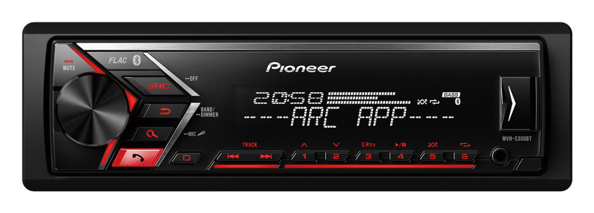 Autorradio - Pioneer MVH-S300BT, LCD, USB, Auxiliar, 50Wx4, Bluetooth, Radio FM/AM, Compatible con