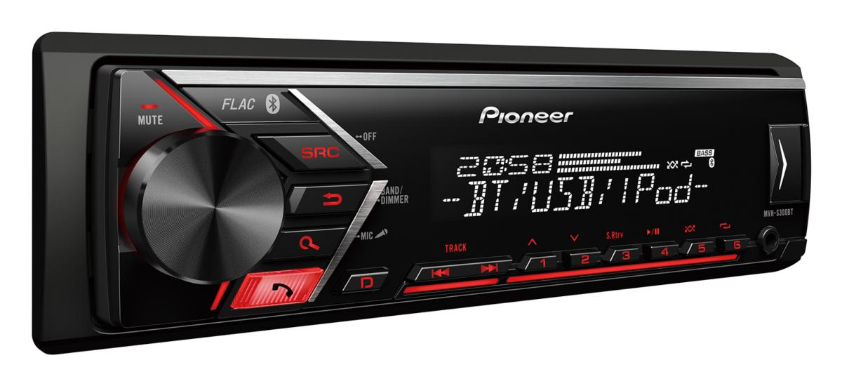 Autorradio - Pioneer MVH-S300BT, LCD, USB, Auxiliar, 50Wx4, Bluetooth, Radio FM/AM, Compatible con