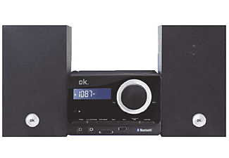 Microcadena - OK OMH 4060BT-B, 4W Bluetooth, CD, Radio FM, USB, Mp3, Negro