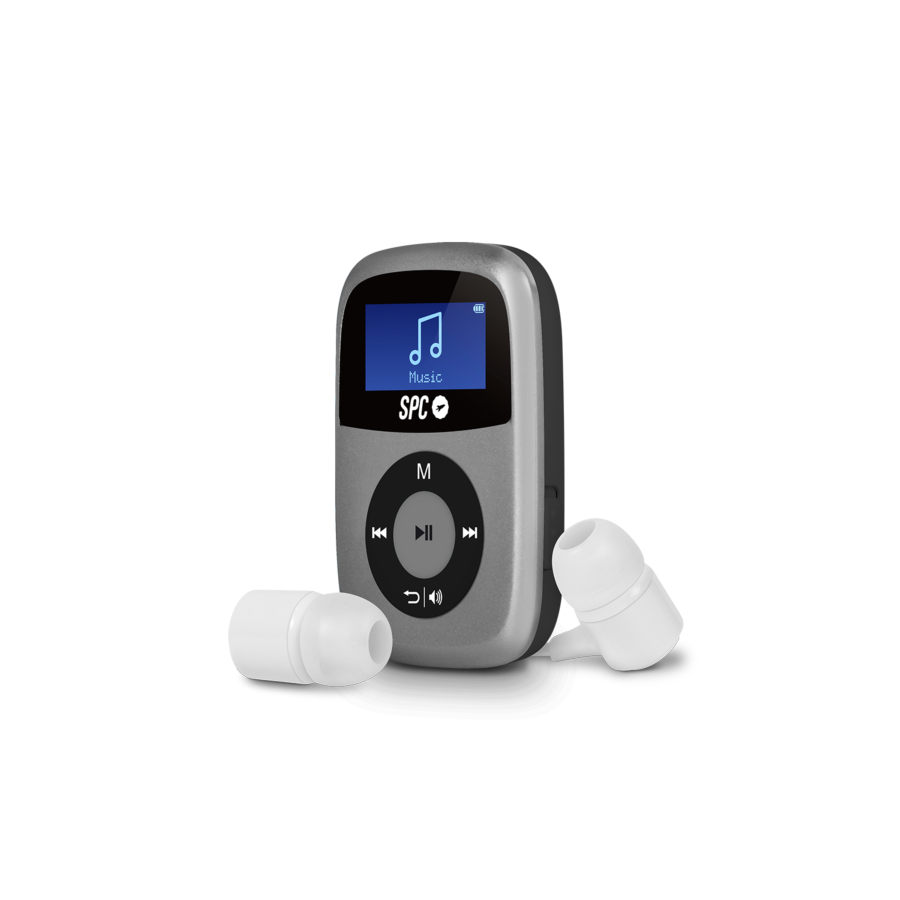 Reproductor MP3 - SPC Blackbird, 4GB, 12 h Autonomía, MicroSD, Radio FM, Plateado