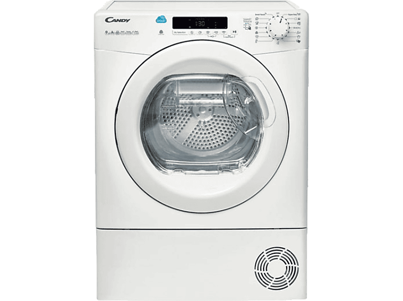 Secadora - Candy CS H9A2DE-S, Condensación, Bomba de calor, 9 Kg, Easy Case, NFC, Woolmark Care, A++, Blanco