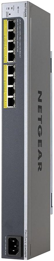 Switch de red - Netgear GS408EPP, Gestionado, L3, Gigabit Ethernet (10/100/1000), PoE, 1U, Negro