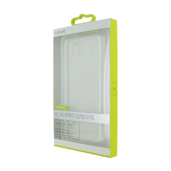 Carcasa BQ U2/U2 Lite - Muvit MUCRS0116 Crystal Soft, Transparente