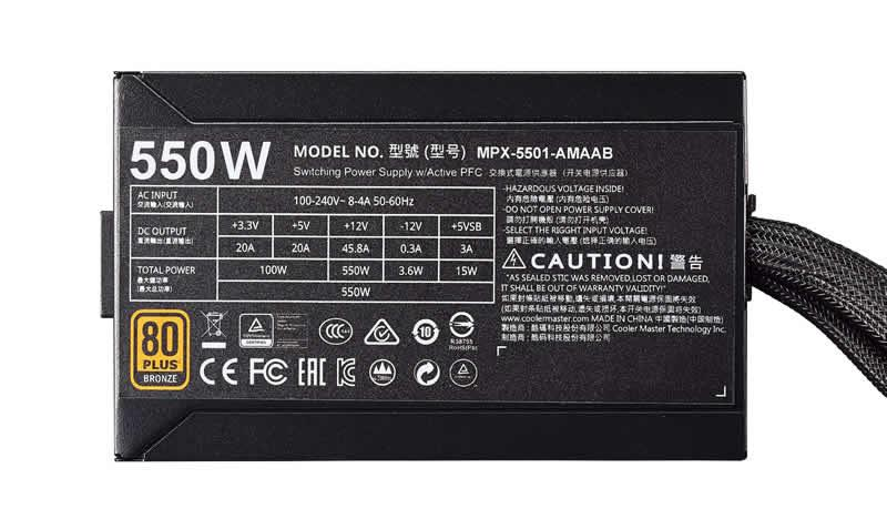 Fuente de alimentación - Cooler Master MasterWatt 550, 550W, ATX