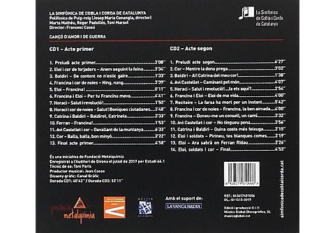 CD - Canço D'Amor i de Guerra, Sony BMG