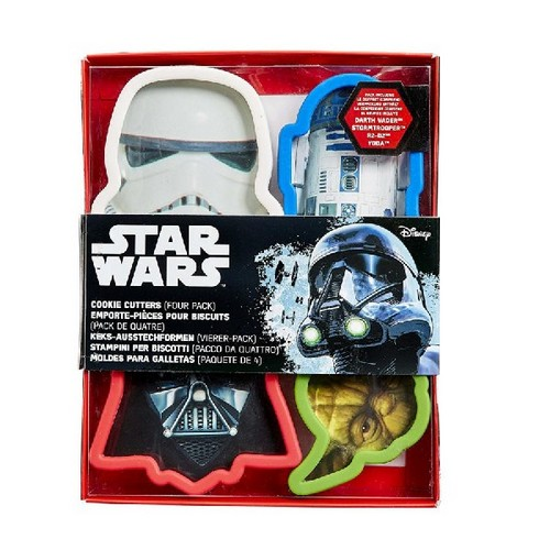 Moldes de repostería - Sherwood STAR WARS, set de 4 moldes para galletas, aluminio, rojo, blanco,