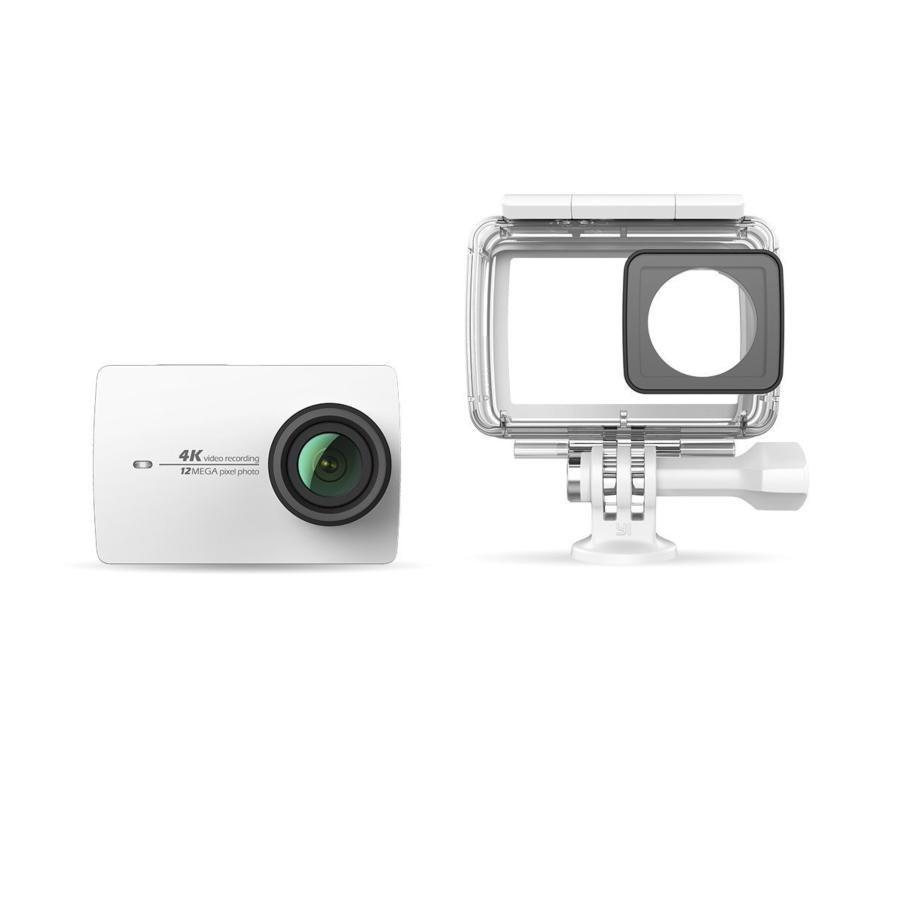 Cámara deportiva - Xiaoyi Action camera 4K, LCD, WiFi, 12 MP, Blanco + Carcasa Waterproof