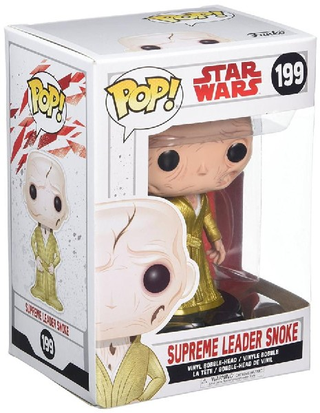 Figura Funko Pop de Star Wars Supreme Leader Snoke en una caja expositora.