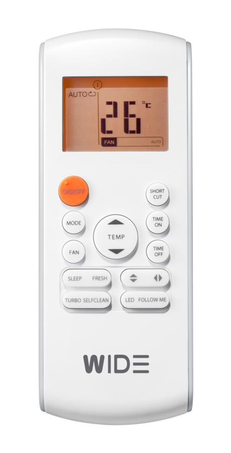 Aire acondicionado Split 1 x 1 - Wide WDS24IUL, 6000 fg/h, Inverter, Bomba de calor, Blanco
