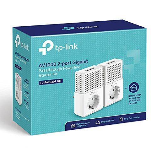 Kit Powerline - TP-Link PA7020P, 1000 mbps, Ahorro de energía, Blanco