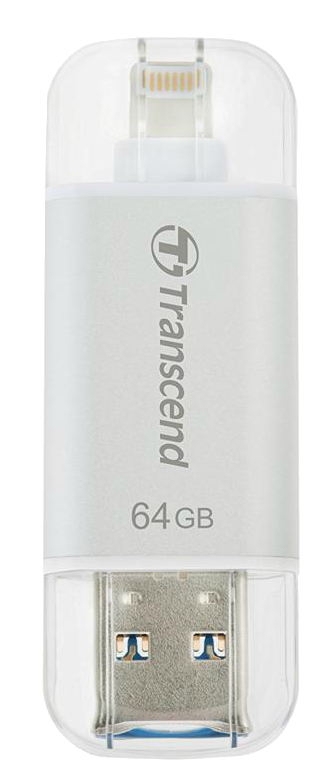 Pendrive de 64GB - Transcend JetFlash JetDrive Go 300, USB 3.0 (3.1 Gen 1), Tipo A, Plata