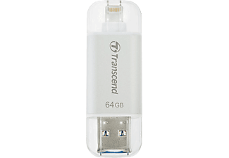 Pendrive de 64GB - Transcend JetFlash JetDrive Go 300, USB 3.0 (3.1 Gen 1), Tipo A, Plata
