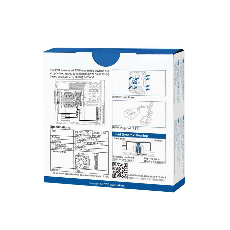 Ventilador para carcasa - Arctic F8, PWM, PST