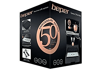 Cafetera express - Beper BC.001, 1140W, 15 bar, 1.5L, Negro