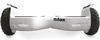Hoverboard - Nilox DOC 2, 10 km/h, Batería 4200 mAh, Tecnología autoequilibrio, Blanco