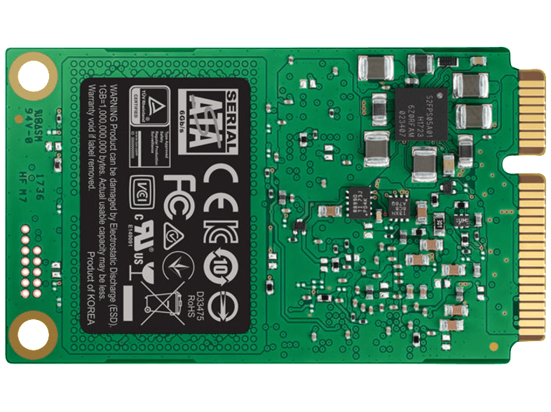 Disco duro SSD de 500GB - Samsung SSD 860 EVO m-SATA, Interno, Lectura 550 MB/s, Escritura 520 MB/s