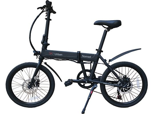 Bicicleta eléctrica - SK8 Urban Nomad, 250W, Plegable, 25km/h, Negro