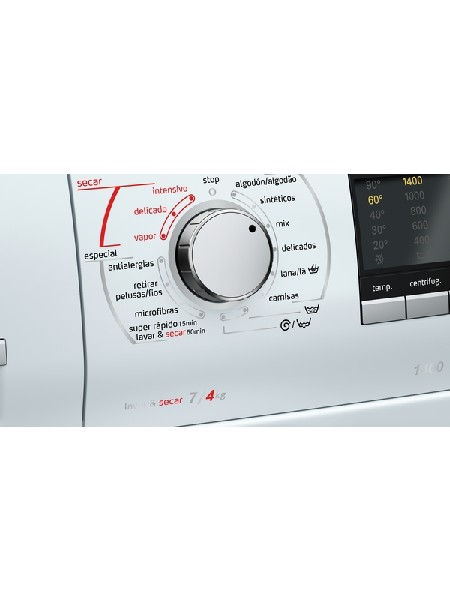 Lavadora secadora - Balay 3TW976BA, 7 Kg / 4 Kg, 1400 rpm, 74 dB, Blanco