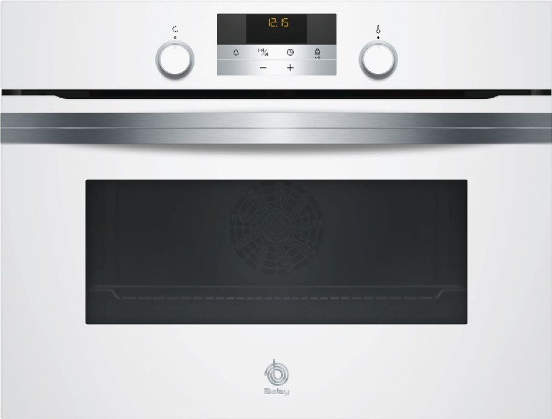 Horno Balay 3cb5351b0 47 l 59.4 cm blanco aqualisis 7 funciones compacto 47l cristal multifuncion 45cm abatible serie 2800 2800w