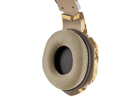 Auriculares gaming - Trust GXT 322D Carus Desert Camo, 112 dB, Con cable, Micrófono, Camuflaje