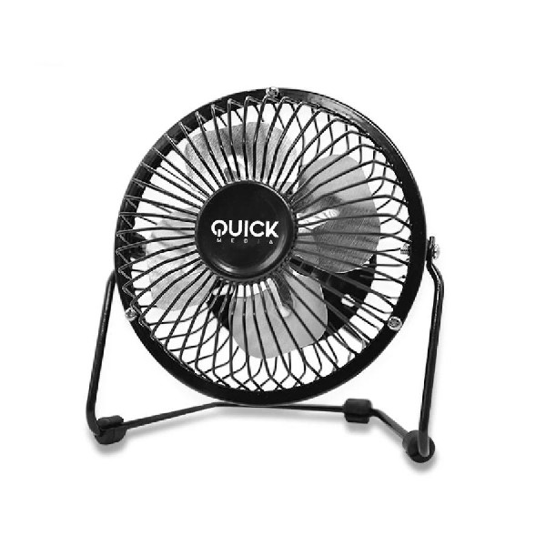 Mini ventilador de sobremesa - Quick Media Mini ventilador USB 4" (On&Off), 3 W, Plug and Play