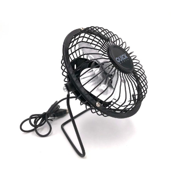 Mini ventilador de sobremesa - Quick Media Mini ventilador USB 4" (On&Off), 3 W, Plug and Play