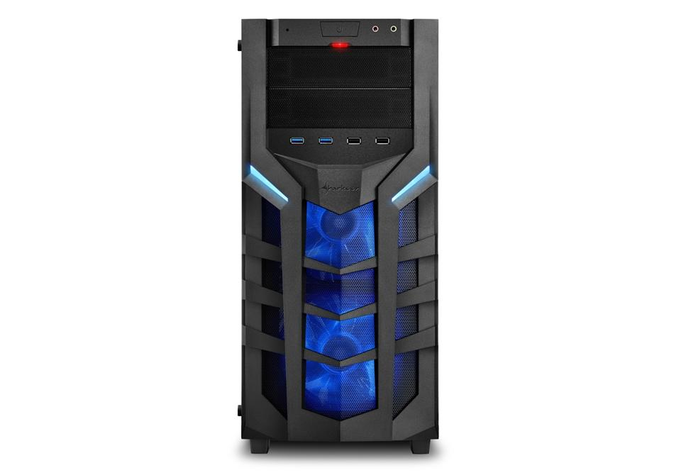Caja de PC - Sharkoon DG7000-G, ATX Midi-Tower, 3 ventiladores, Iluminación, Azul