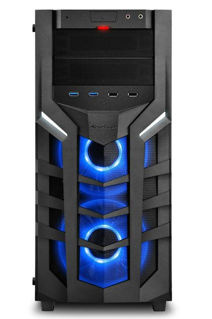 Chasis PC - Sharkoon DG7000-G RGB, Ventiladores LED, USB 2.0, USB 3.0, Negro