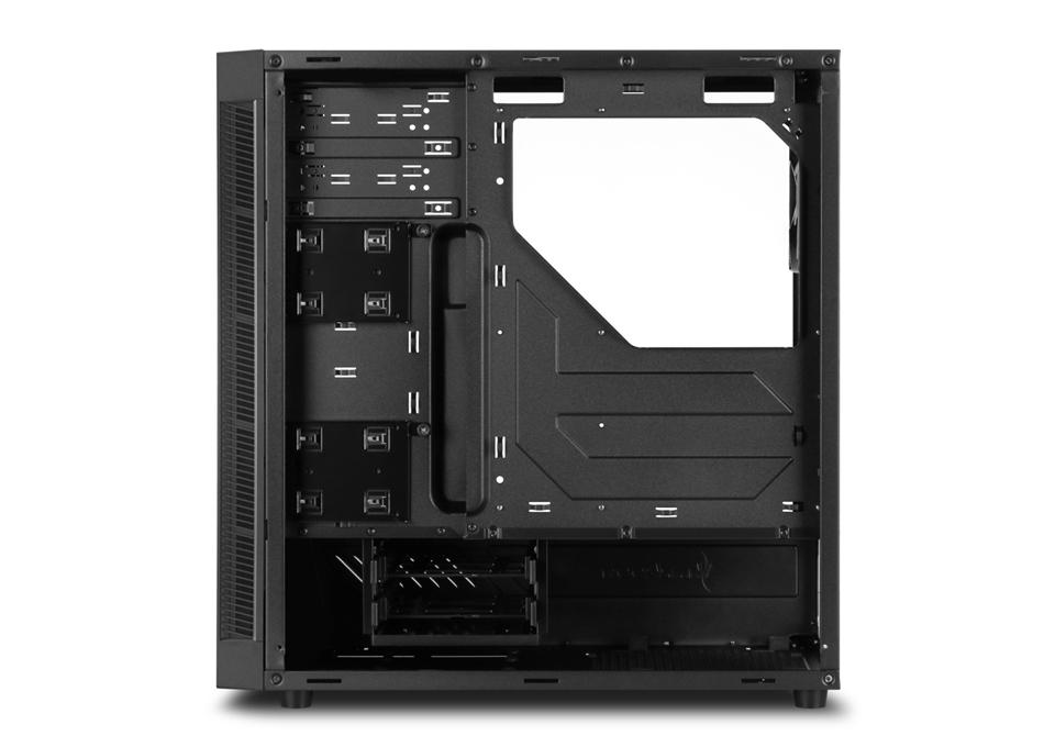Caja PC - Sharkoon TG5 RGB, ATX Midi-Tower, 4 ventiladores LED RGB, Negro