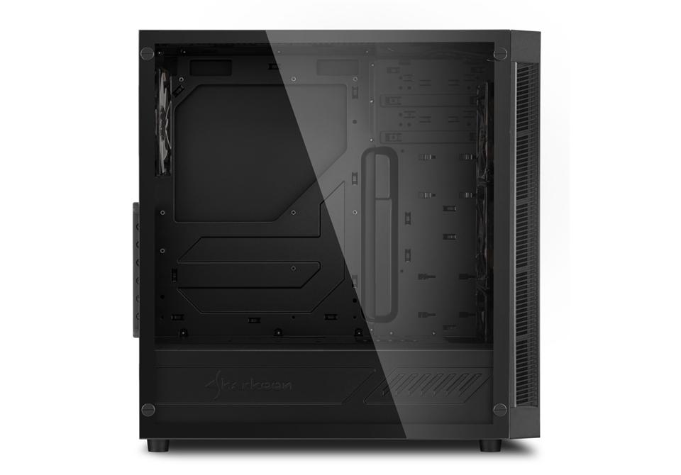 Caja PC - Sharkoon TG5 RGB, ATX Midi-Tower, 4 ventiladores LED RGB, Negro