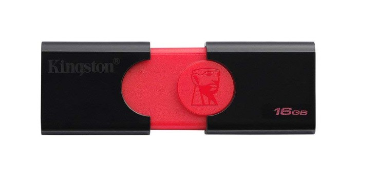 Memoria USB 16 GB - Kingston Datatraveler 106, 16 GB, USB 3.0, Negro y rojo