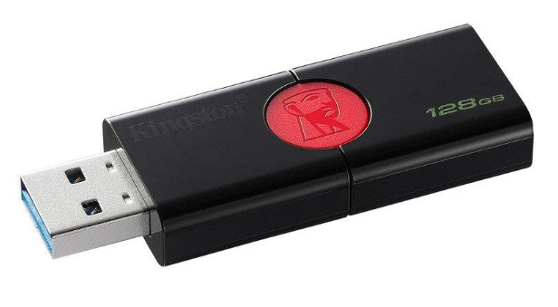 Memoria USB 128 GB - Kingston Datatraveler 106, 128 GB, USB 3.0, Negro y rojo