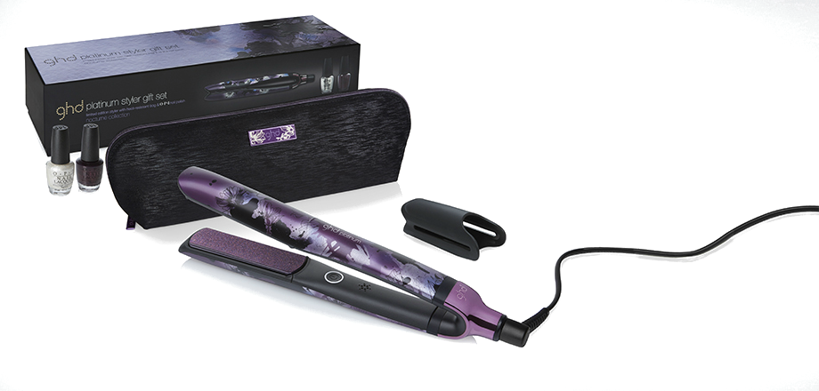 Plancha de pelo - GHD Platinum Nocturne Styler, Resultados profesionales, 185ºC, Tri-Zone, Morado