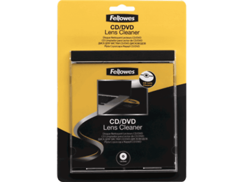 Kit de limpieza - Fellowes, Limpiador para lector CD y DVD, 100 aplicaciones