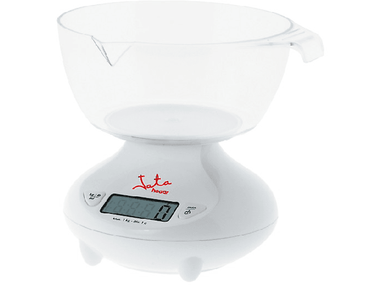 Balanza de cocina  Jata 773, Peso máximo 3kg, Pantalla LCD, Acero  inoxidable, Negro/Gris