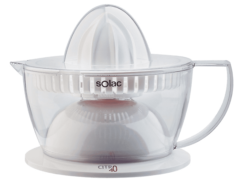Solac Citro 40 0.5L 40W Transparente, Color blanco prensa de cítricos eléctricos