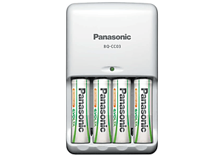 Pilas recargables con cargador BQ-CC03 Cargador de baterías para interior Blanco