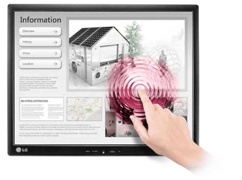 LG 19MB15T-I monitor pantalla táctil 48,3 cm (19") 1280 x 1024 Pixeles Negro Multi-touch Mesa