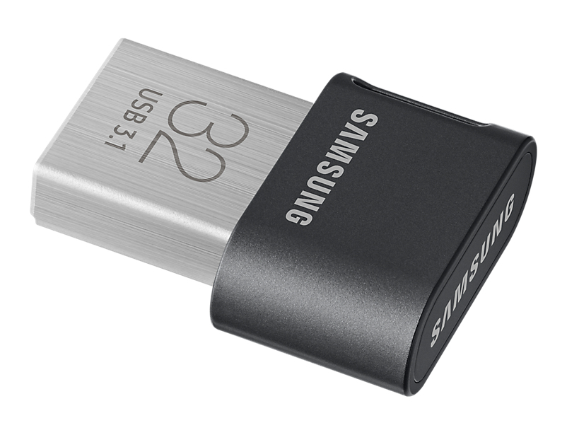 Memoria USB 32GB - Samsung MUF-32AB, Conector USB Tipo A, 3.1 Gen 1, Llavero, Acero inoxidable, Negro