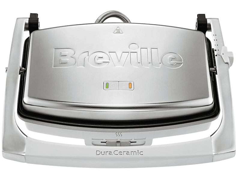 Sandwichera Breville Panini duraceramic gris vst07101 3 sandwiches bisagras ajustables inox vst071x de tamaño mediano con revestimiento 1000 0 1000w