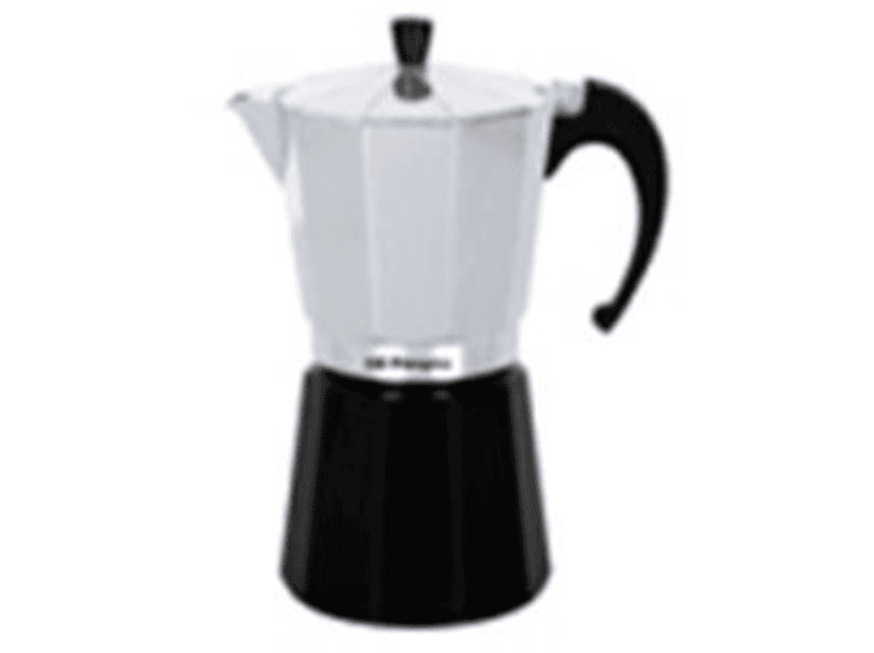 Cafetera tradicional - Orbegozo KFM 1230, Cuerpo de aluminio, Negro y plata