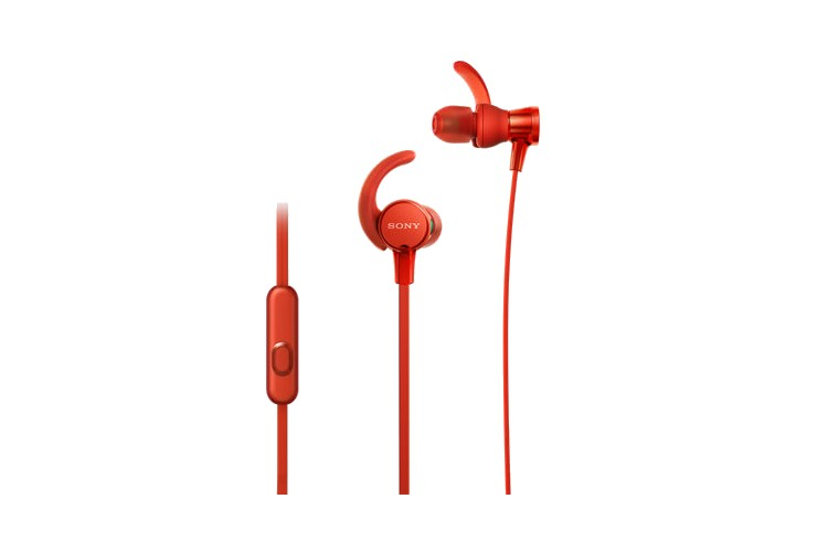 Auriculares deportivos - Sony MDRXB510ASR.CE7, Extra Bass™, Resistente al agua, Rojo