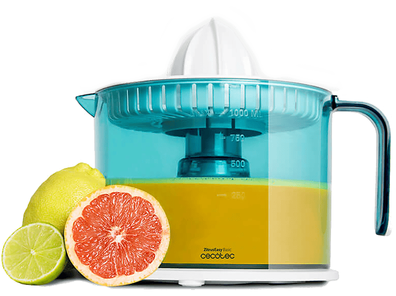 Exprimidor - Cecotec ZITRUS EASY BASIC 4068, 40 W, 1 L, Doble sentido del motor, Dos conos desmontables