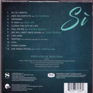 Rückseite einer CD-Hülle mit Songtiteln und Credits. Der Albumtitel lautet 'Si'.