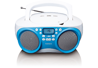 LENCO SCD-301 - CD-Radio portable (FM, Bleu/blanc)
