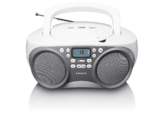 LENCO SCD-301 - CD-Radio portable (FM, Gris/blanc)